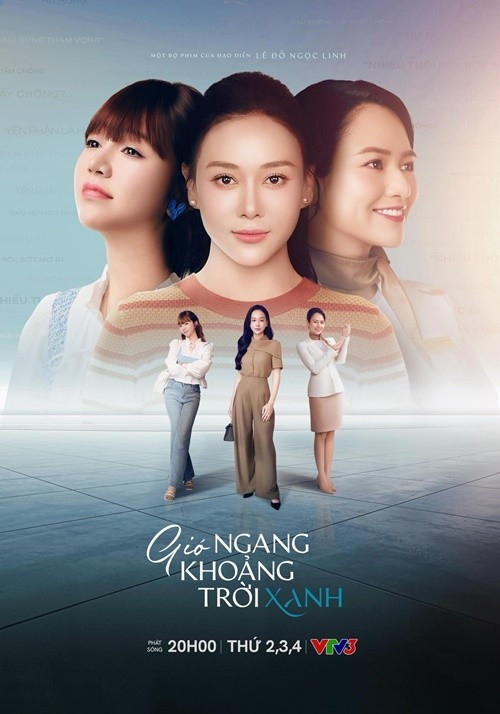 Phương Oanh đang ghi hình cho phim Gió ngang khoảng trời xanh. Theo VOV, cô vào Mỹ Anh chỉn chu, giỏi lo toan cho gia đình. Ảnh: FB Phương Oanh.