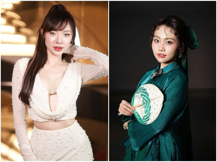 Giống Phương Mỹ Chi (phải), Jannine Weigel cũng gây chú ý khi tham gia Sing! Asia 2025. Ảnh: FB Jannine Weigel, Phương Mỹ Chi.