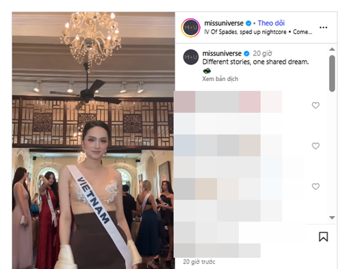 Trang Instagram của Miss Universe 2025 còn chia sẻ clip Hương Giang cùng các thí sinh gửi lời chào đến khán giả. Ảnh: Ảnh: Miss Universe.