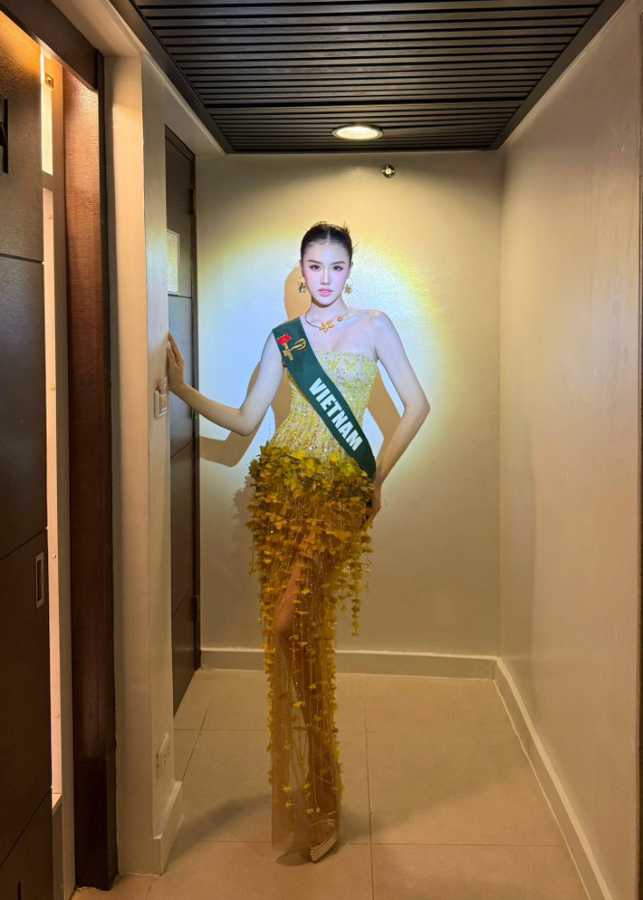 Mới đây, Trịnh Mỹ Anh được chuyên trang sắc đẹp Missosology dự đoán vào top 20 Miss Earth 2025. Ảnh: FB Mỹ Anh.