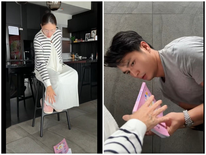 Huy Trần tìm nhiều cách mang đến tiếng cười cho Ngô Thanh Vân khi cô mang bầu. Ảnh: FB Ngô Thanh Vân.