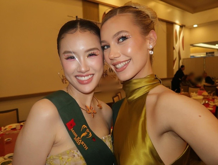 Natalie và Mỹ Anh gợi cảm không kém cạnh nhau. Ảnh: FB Natalie Puskinova.