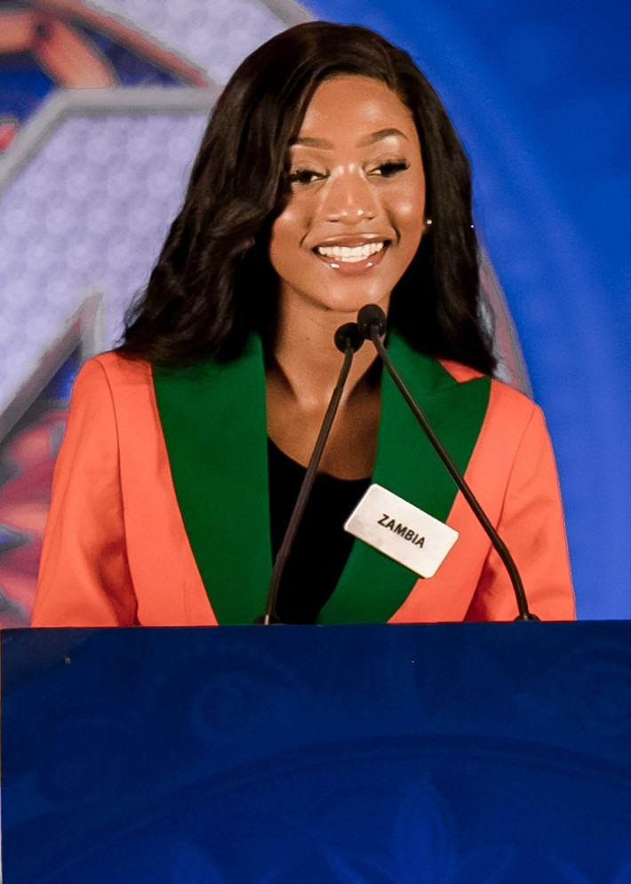 Faith Bwalya đoạt thành tích top 48 Tài năng ở Miss World 2025. Ảnh: Miss World.