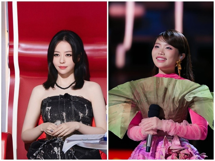 Trương Lương Dĩnh (trái) là giám khảo cố định ở chương trình Sing! Asia 2025. Nữ diva Trung Quốc liên tục khen ngợi thí sinh Phương Mỹ Chi. Ảnh: FB Phương Mỹ Chi.
