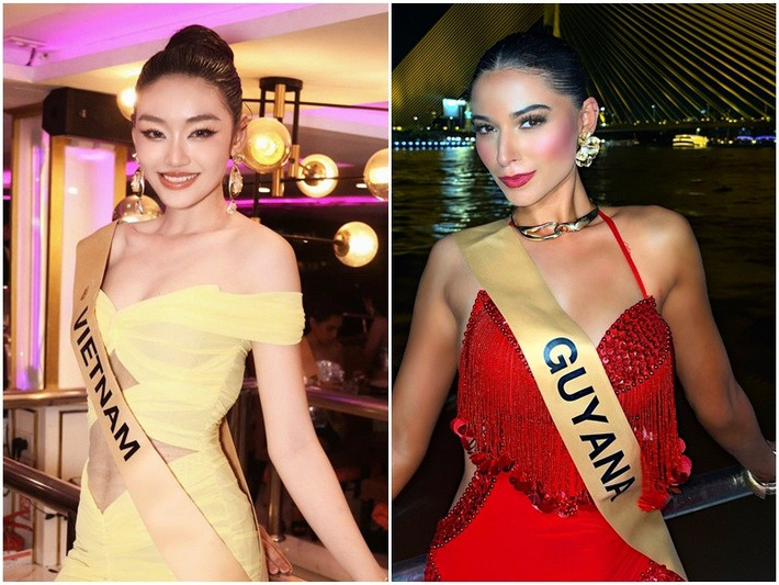 Mới đây, Lieve Blanckaert - mỹ nhân người Guyana dành lời khen ngợi cho đại diện Việt Nam Yến Nhi ở Miss Grand International 2025. Ảnh: FB Yến Nhi, Lieve Blanckaert.