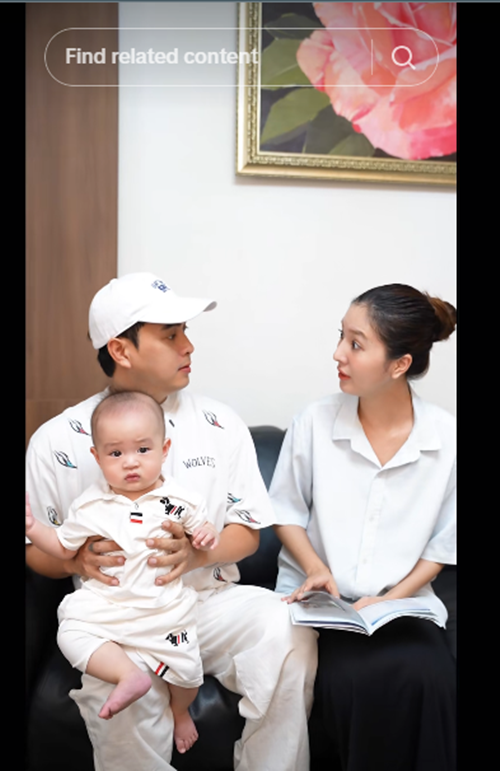 Con trai của Hồ Quang Hiếu và Tuệ Như tên thật Quang Vinh, tên thân mật Hin. Ảnh: TikTok Hồ Quang Hiếu.