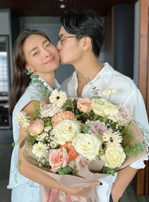 Huy Trần luôn tặng hoa cho Ngô Thanh Vân mỗi dịp sinh nhật, kỷ niệm. Ảnh: FB Ngô Thanh Vân.
