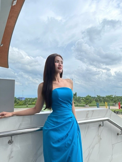 Người đẹp được đánh giá ngày càng tiến bộ ở Hoa hậu Hoàn vũ Việt Nam 2025. Ảnh: FB Minh Nhàn.