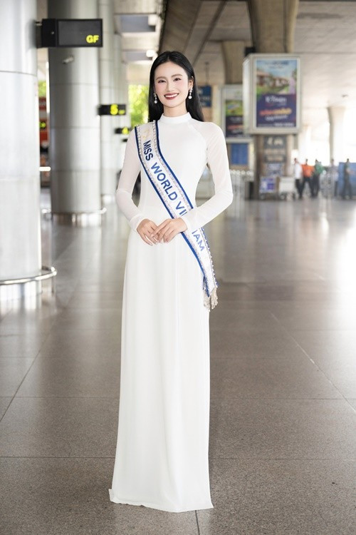 Ý Nhi trở về Việt Nam vào đầu tháng 6 sau thành tích top 40 Miss World 2025. Ảnh: FB Ý Nhi.