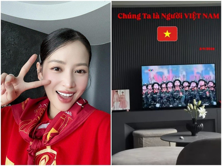 Puka - Gin Tuấn Kiệt xem diễu binh, diễu hành qua màn ảnh nhỏ. Ảnh: FB Puka.