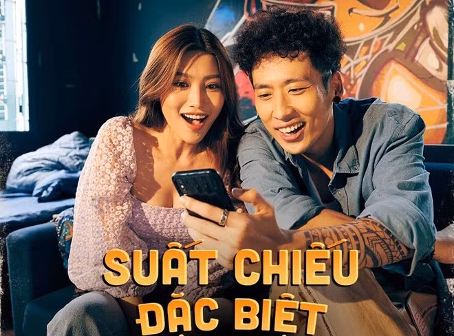 Chế Nguyễn Quỳnh Châu đóng vai trợ lý xinh đẹp của Quắn trong phim Bố già ra rạp năm 2021. Ảnh: Dân Việt.