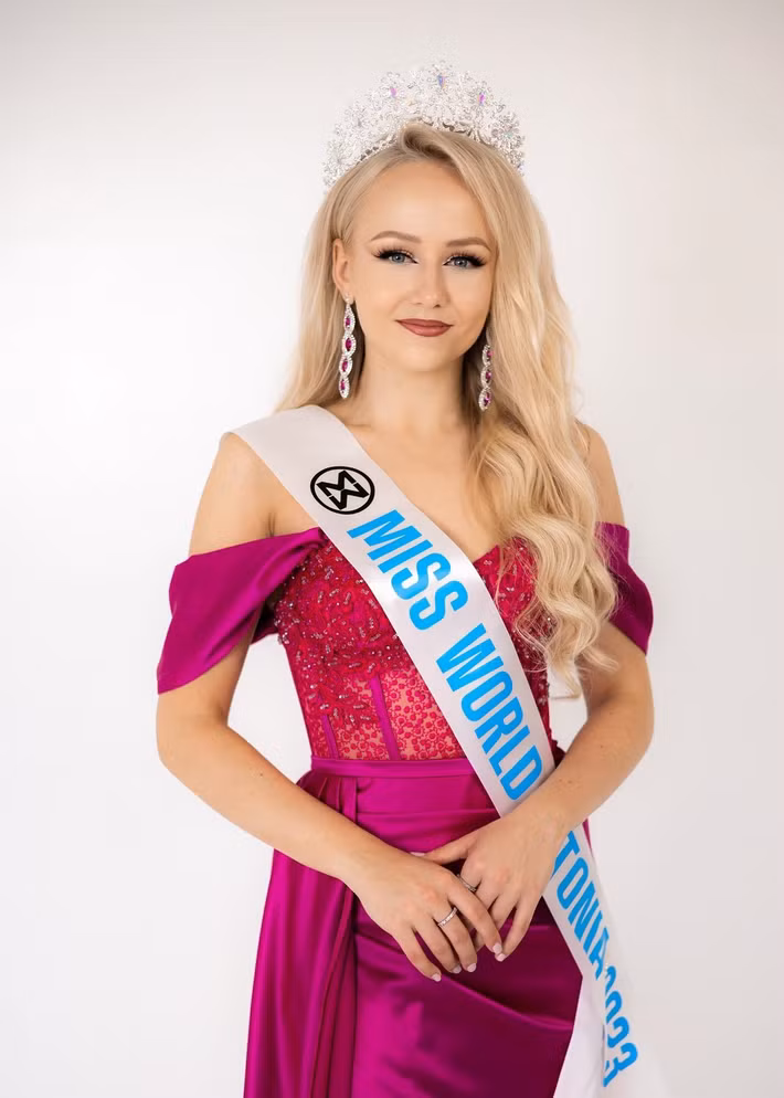 Đại diện Estonia – Eliise Randmaa vào top 40 Miss World 2025 sau khi chiến thắng phần thi Thể thao. Ảnh: Instagram Eliise.