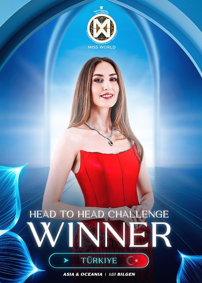 Đại diện Thổ Nhĩ Kỳ - Idil Bilgen là thí sinh giành chiến thắng ở khu vực châu Á - châu Đại Dương trong phần thi Thử thách đối đầu. Ảnh: Miss World.