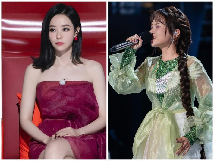 Khi Phương Mỹ Chi thể hiện ca khúc Buôn trăng và Rock hạt gạo, Trương Lương Dĩnh cho biết, Phương Mỹ Chi kiểm soát mọi thứ hoàn hảo, ăn mặc đẹp. “Bạn thật lợi hại”, Trương Lương Dĩnh khen ngợi Phương Mỹ Chi. Ảnh: FB Phương Mỹ Chi.