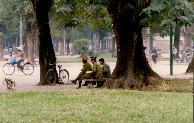 Mát mắt với những con đường rợp bóng cây ở Hà Nội năm 1990 - Hình 2 Mat mat voi nhung con duong rop bong cay o Ha Noi nam 1990-Hinh-2