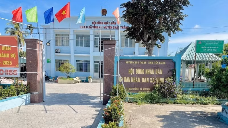 Trụ sở UBND xã Vĩnh Kim, tỉnh Đồng Tháp.