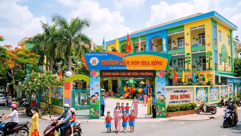 TP HCM: Gói thầu Trường Mầm non Hoa Hồng về tay Dịch vụ công ích quận 7