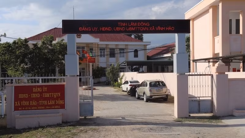 Trụ sở UBND xã Vĩnh Hảo, tỉnh Lâm Đồng.