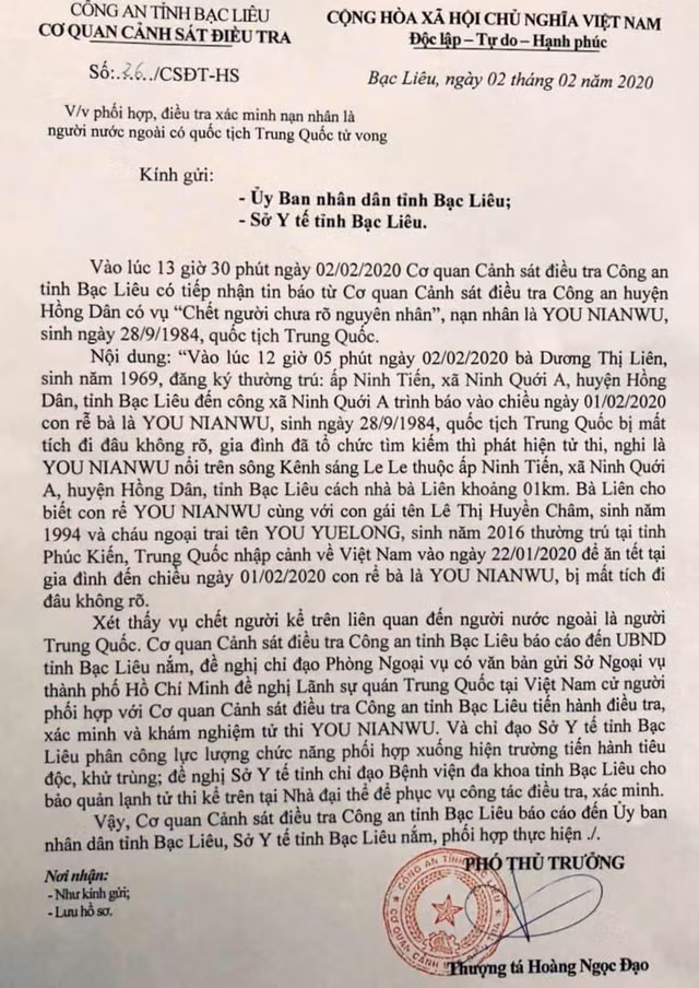 Nguoi dan ong chet troi duoi song o Bac Lieu chua ro nguyen nhan