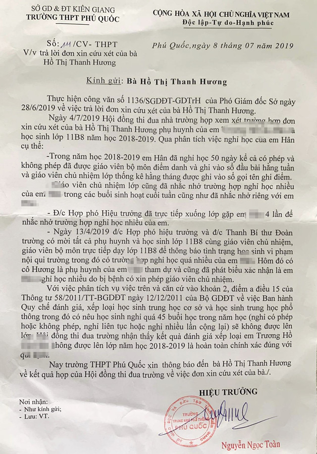 Nữ giám đốc ở Phú Quốc lên facebook chửi hiệu trưởng vì để con gái lưu ban - Hình 2 Nu giam doc o Phu Quoc len facebook chui hieu truong vi de con gai luu ban-Hinh-2