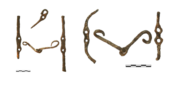 Các bộ phận khác của dây cương và vòng cổ được tìm thấy. Ảnh: @Đoàn thám hiểm khảo cổ Ural.