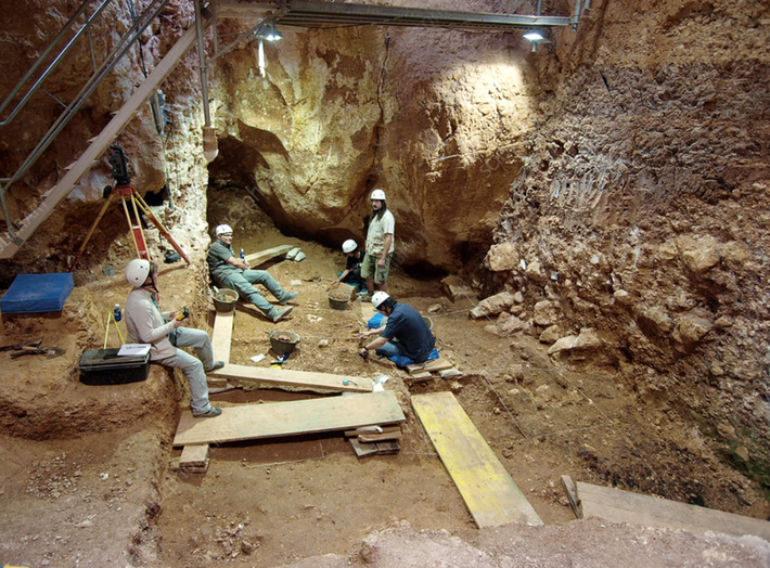 Theo đó, các nhà nghiên cứu đã phát hiện ra bộ xương cổ đại ở Sima del Elefante, một hang động ở dãy núi Atapuerca thuộc tỉnh Burgos, đất nước Tây Ban Nha. Ảnh: @Trung tâm Nghiên cứu Quốc gia về Tiến hóa Loài người.