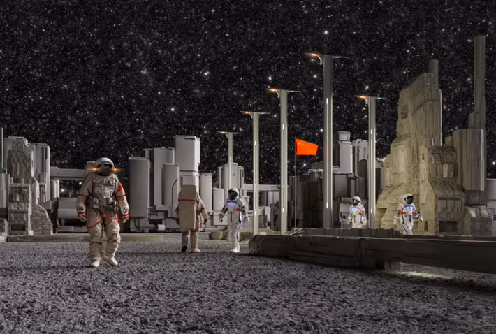 Trạm nghiên cứu Mặt trăng quốc tế (ILRS) sẽ cần một nguồn năng lượng đáng tin cậy để chịu được môi trường khắc nghiệt của Mặt trăng. Năng lượng hạt nhân nổi lên như một ứng cử viên mạnh mẽ, do tính bền vững lâu dài của nó. Chuyên môn cao của Nga về công nghệ năng lượng hạt nhân là một tài sản quan trọng, khi xét đến lịch sử thành công của nước này trong việc triển khai các nhà máy điện hạt nhân. Ảnh: @The Sun.