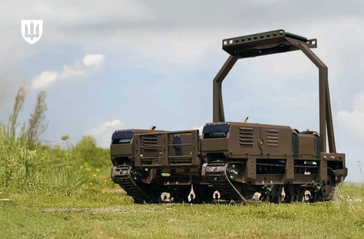 Robot chiến trường NUMO đã được Ukraine chính thức giới thiệu là phương tiện mặt đất không người lái (UGV) sản xuất trong nước hiện đang hoạt động ở tiền tuyến. Ảnh: @Tank Bureau.