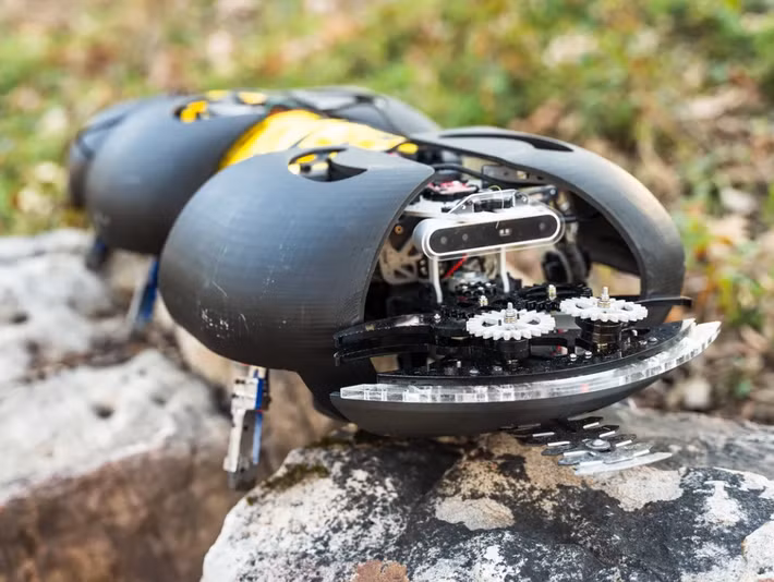 Được thiết kế đơn giản, con rết robot này bao gồm một đầu được trang bị các cảm biến điều hành, thăm dò, quan sát cực kỳ tân tiến. Ảnh: @Ground Control Robotics.