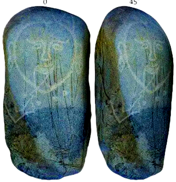 Đó là một phiến đá có khắc họa hình người, ước tính phiến đá này được chế tác từ nền văn minh Turkic. Ảnh: @Viện Nghiên Cứu Thổ Nhĩ Kỳ Và Altaistics.