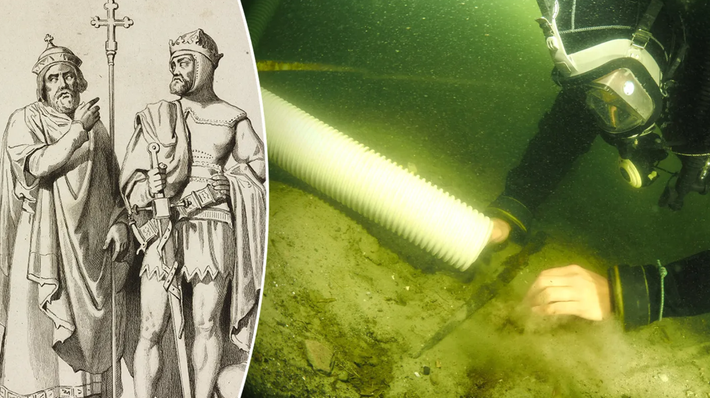 Cụ thể, họ đã tìm thấy một ngọn giáo có niên đại từ thời Mieszko I hoặc Bolesław Đại Đế, hai nhân vật huyền thoại trong quá trình hình thành Ba Lan Thời Trung Cổ vào thế kỷ thứ 10 Sau Công Nguyên. Ảnh: @Bảo tàng triều đại Piast.