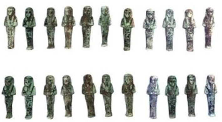 Các kỹ thuật thăm dò, phân tích khảo cổ học chuyên sâu cho thấy, những bức tượng nhỏ này được khắc họa với hai tay khoanh trước ngực. Ảnh: @Đại học Sorbonne.