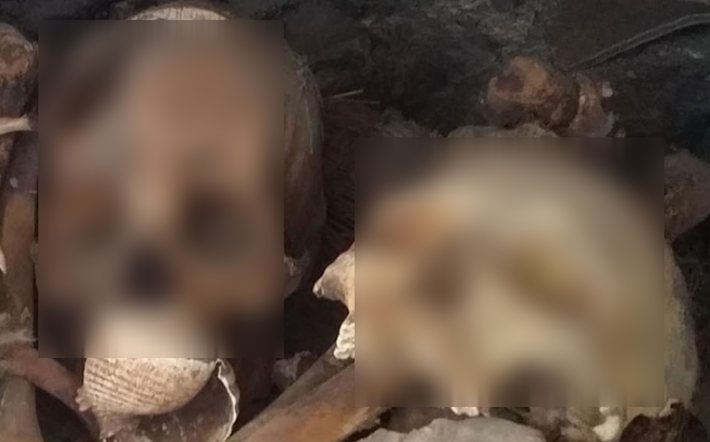 Trong ngôi mộ cổ này, các chuyên gia tìm thấy hài cốt của một em bé, một ông lão và những người trưởng thành khác. Ảnh: @Viện Nhân chủng học và Lịch sử Quốc gia Mexico.