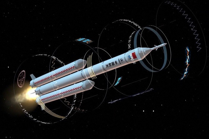 Lộ trình cho Trạm nghiên cứu Mặt trăng quốc tế (ILRS) lần đầu tiên được chú ý vào tháng 6 năm 2021. Thời điểm đó, Trung Quốc và Nga tuyên bố, họ sẽ đưa các mảnh ghép vào một căn cứ robot trên Mặt trăng, bằng năm lần phóng tên lửa siêu nặng từ năm 2030 đến năm 2035. Ảnh: @Caixin Global.