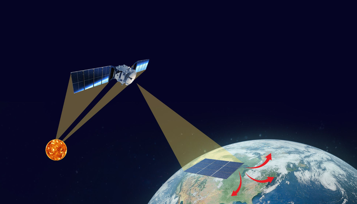Thật vậy, nếu được khai thác trên quy mô lớn, năng lượng Mặt trời thu được từ một điểm bất kỳ nào đó trong không gian, hay từ trên Mặt trăng thậm chí có thể có lợi về mặt kinh tế hơn, so với năng lượng Mặt trời thu được ngay tại Trái Đất. Và ý tưởng này đã có mặt từ hàng chục năm trước cho đến hiện tại. Ảnh: @Sky News.