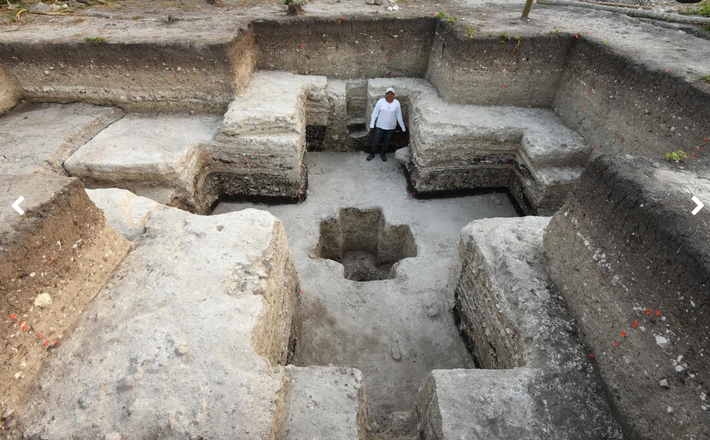 Phát hiện này tập trung vào một công trình có hình chữ thập. Ảnh: @Đại học Arizona.