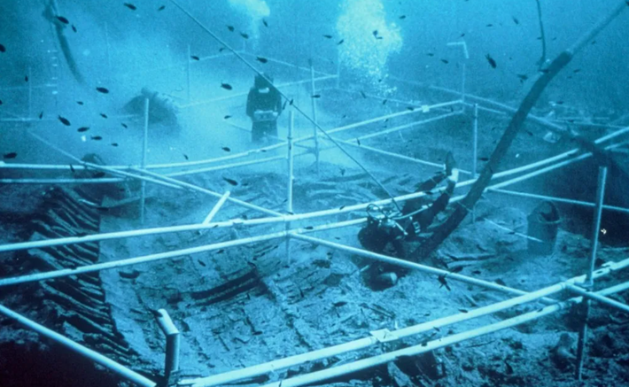 Tàu Kyrenia có một lịch sử lừng lẫy với tư cách là con tàu lớn được tìm thấy vào năm 1965, với phần thân tàu gần như còn nguyên vẹn. Ảnh: @Đại học Cornell.