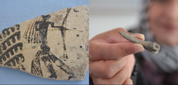 Điều kỳ thú là các chuyên gia còn tìm thấy một mảnh gốm có khắc họa hình cung thủ. Ảnh: @Đại học Hacettepe.