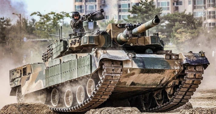 Hệ thống nạp đạn tự động của Xe tăng K2 Black Panther là một bước đột phá lớn so với triết lý của Mỹ. Trong khi xe tăng Abrams sử dụng người nạp đạn (người này phải thao tác cực kỳ nhanh nhưng cũng dễ mệt), thì Xe tăng K2 Black Panther sử dụng hệ thống băng chuyền cơ khí ở phía sau tháp pháo. Ảnh: @ Defense Magazine.