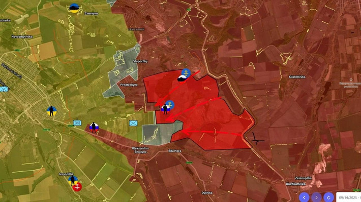 Theo các nguồn tin Nga, lực lượng tấn công đã áp sát khu vực ao hồ giữa Stepovoe và Kalinovskoye. Địa hình trống trải khiến đà tiến quân gặp trở ngại trước sự giám sát dày đặc của UAV Ukraine. Tuy vậy, các đơn vị Nga vẫn duy trì áp lực dọc tuyến đường cao tốc, buộc quân Ukraine rút khỏi Novoivanivka.