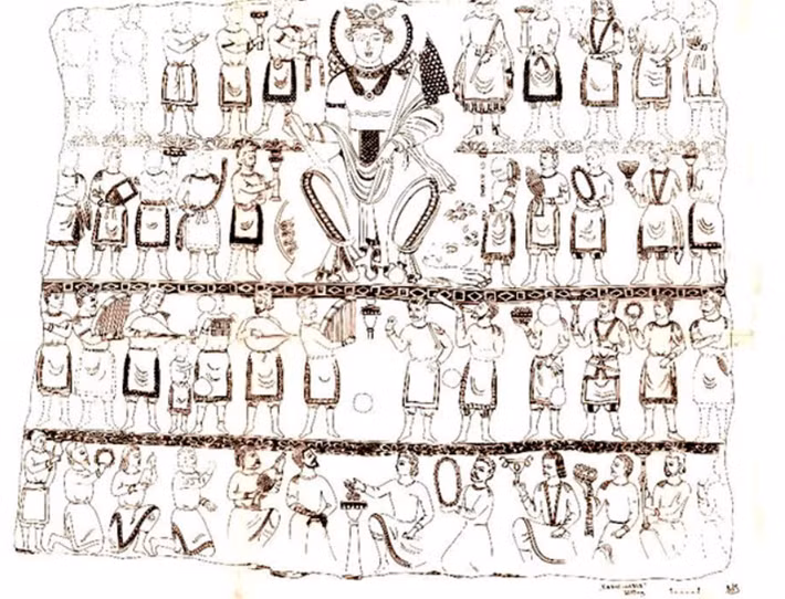 Đó thực sự là một tác phẩm chạm khắc gỗ độc đáo. Ảnh: @Viện Hàn Lâm Khoa Học Uzbekistan.