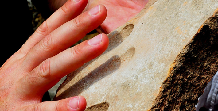 Ba dấu tay này được in trên một tấm gạch đất nung vốn được sử dụng lắp trên bề mặt sàn nhà của một người thợ đã sản xuất ra tấm gạch đất nung đó. Ảnh: @ Đại học Bayar.