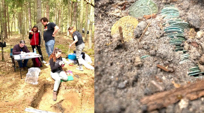 Việc tìm thấy kho báu này là một sự kiện phi thường đối với nhóm. Ảnh: @Wielki Las.