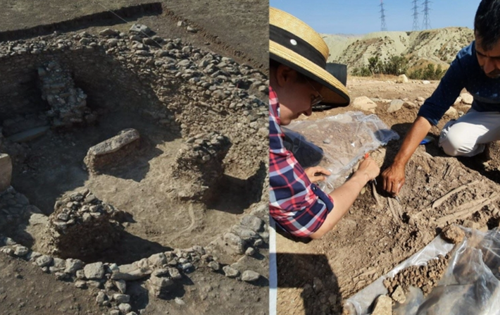 Bên trong đền có bàn thờ. Nhóm chuyên gia cũng thấy tượng đầu bò được để lại bên trên bàn thờ. Ảnh: @Bảo tàng Mardin.