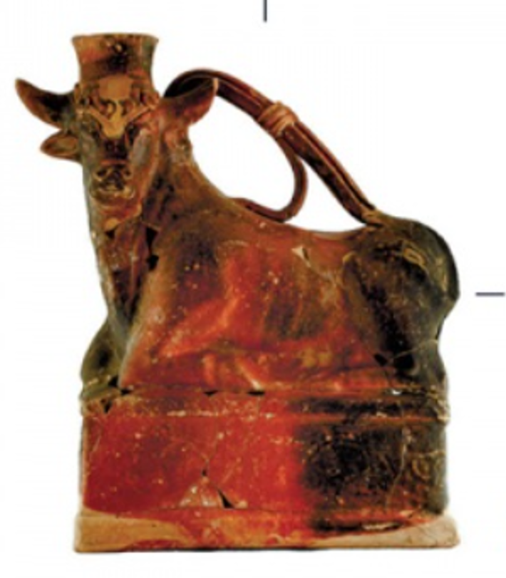 Các kỹ thuật thăm dò, phân tích khảo cổ học chuyên sâu cho thấy, đó là một chiếc bình hình bò tót đực độc đáo. Ảnh: @Viện Kurchatov.