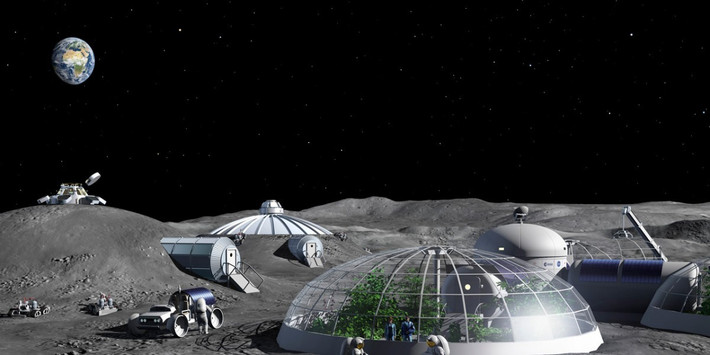 Tại Trạm nghiên cứu Mặt trăng quốc tế (ILRS), phi hành gia, các chuyên gia không gian vũ trụ quốc tế có thể hoạt động, và vận hành trạm dựa vào các máy phát điện năng lượng mặt trời, lò sản xuất điện bằng đồng vị phóng xạ và hạt nhân. Ảnh: @Nuclear Engineering International.