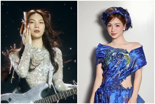 Mỹ Tâm (trái) - Hòa Minzy liên tục ủng hộ cho bà con miền Trung. Ảnh: FB Mỹ Tâm, Hòa Minzy. mytam0.jpg