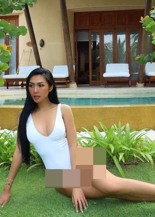 Trong chuyến du lịch, Hoa hậu Tường Linh diện áo tắm một mảnh khoe đường cong hình thể nuột nà, làn da nâu bóng. Ảnh: FB Tường Linh. linh1.jpg