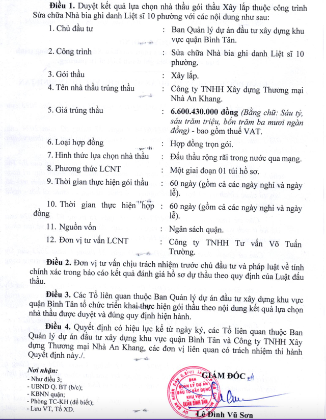 Nhà An Khang một mình một ngựa trúng gói thầu Nhà bia ghi danh Liệt sĩ 10 phường - Hình 2 Nha An Khang mot minh mot ngua trung goi thau Nha bia ghi danh Liet si 10 phuong-Hinh-2