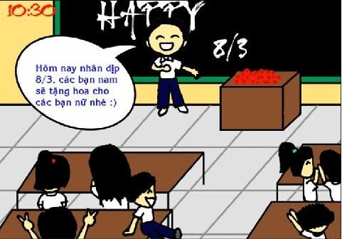 Mở đầu là niềm vui ngày 8/3, cả lớp nô nức tặng hoa, chúc mừng các bạn nữ. Mở đầu là niềm vui ngày 8/3, cả lớp nô nức tặng hoa, chúc mừng các bạn nữ.